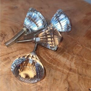 4 Pier 1 Crystal Glass Drawer Knobs